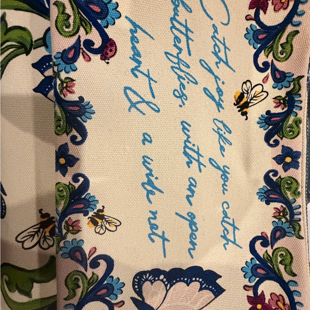 Brighton Butterfly Garden Tote - Blue and Cream - Picture 2 of 6